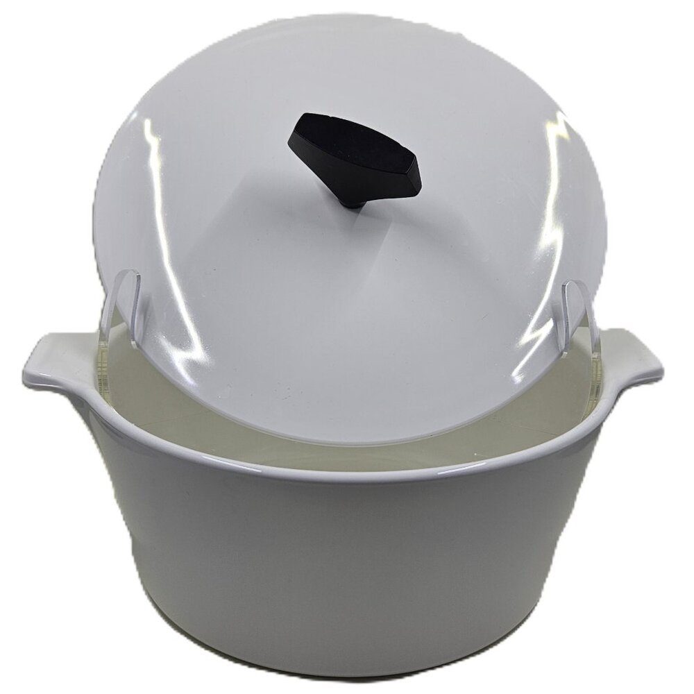 Vintage 60s Corning Ware 1¾ QT All White Buffet Server & Lid MCM EUC
